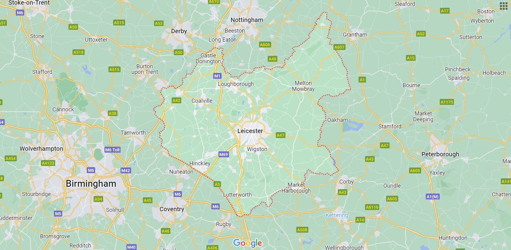 leicestershire map